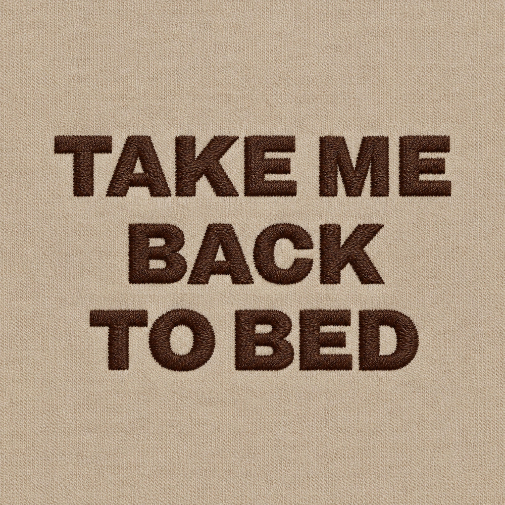 T-shirt Take me back to bed Beige - zoom ricamo