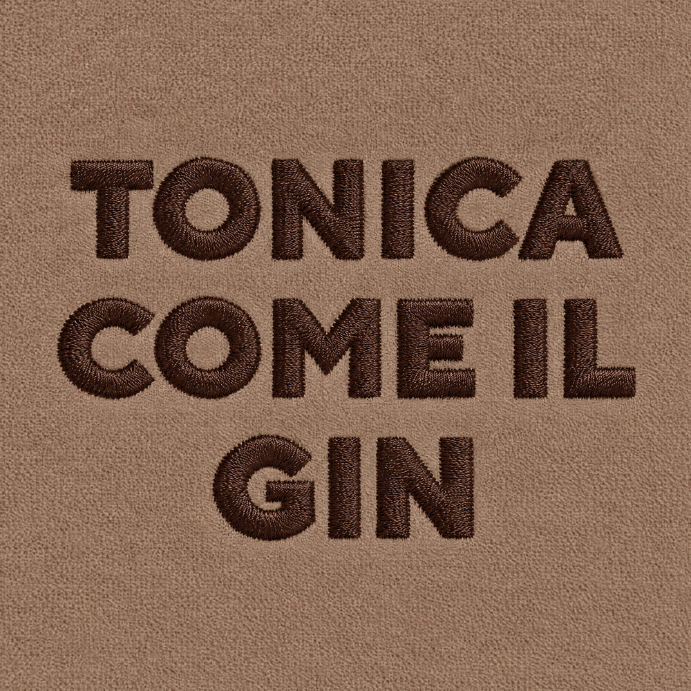 Felpa Tonica come il gin Marrone - zoom ricamo