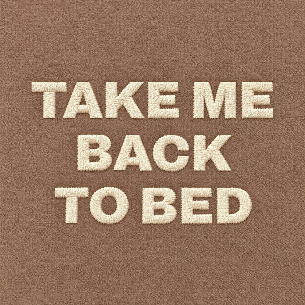 Felpa con cappuccio Take me back to bed Marrone - zoom ricamo