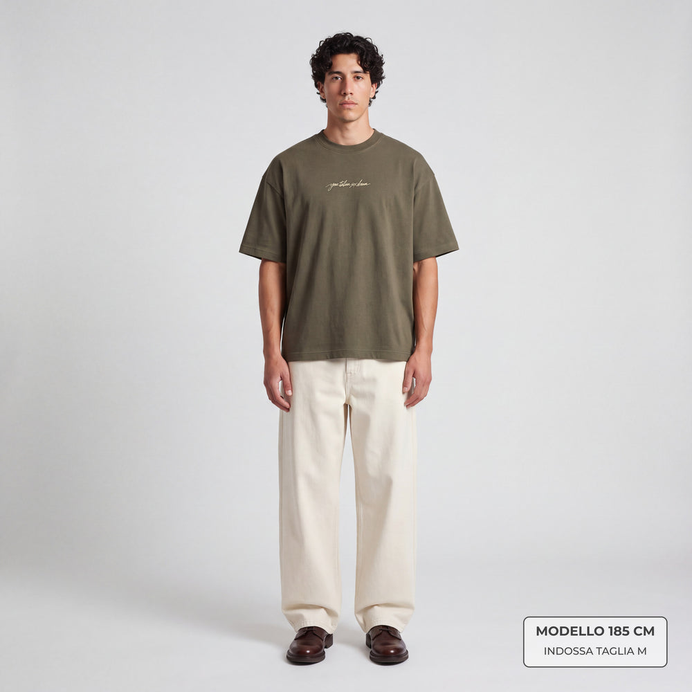 T-shirt your italian sex dream Verde - indossata modello