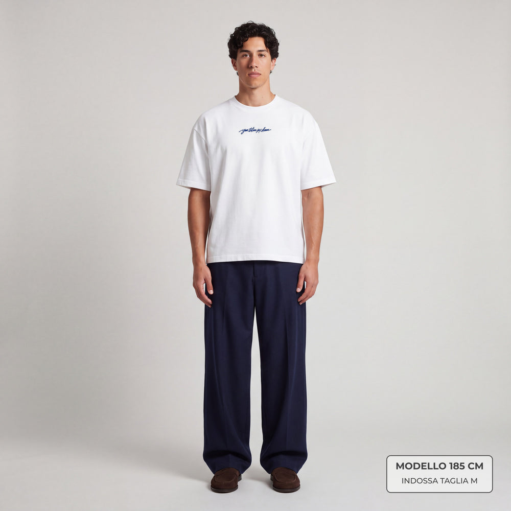 T-shirt your italian sex dream Bianco - indossata modello