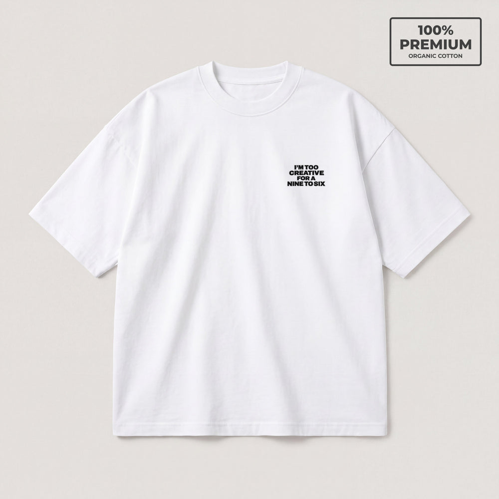 T-shirt Creative Bianco - flat lay fronte