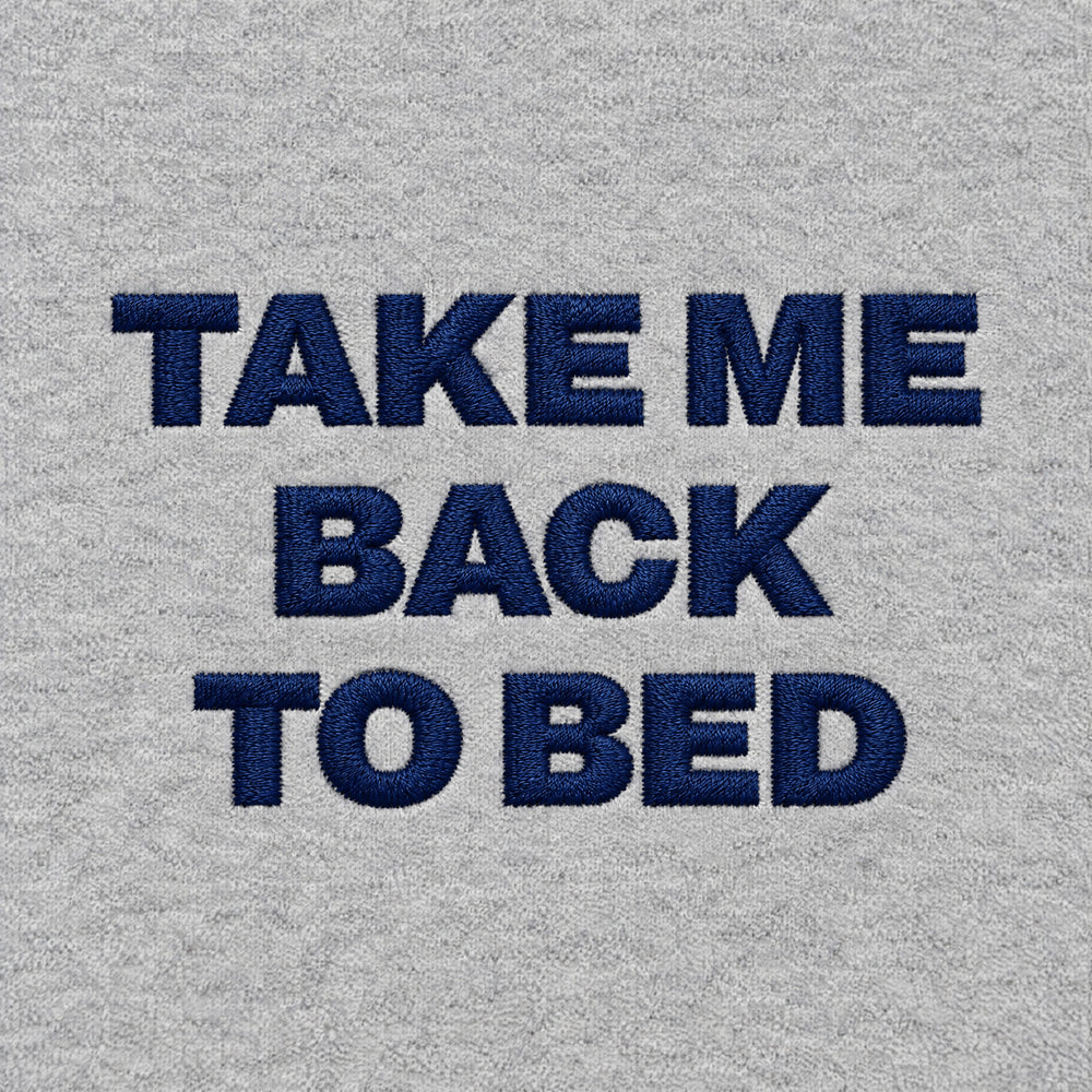 Felpa con cappuccio Take me back to bed Grigio - zoom ricamo