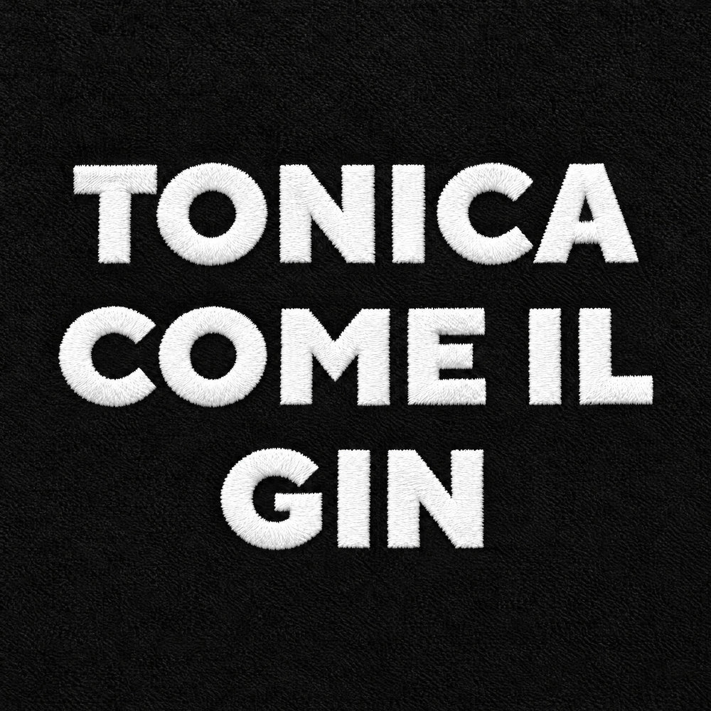 Felpa Tonica come il gin Nero - zoom ricamo