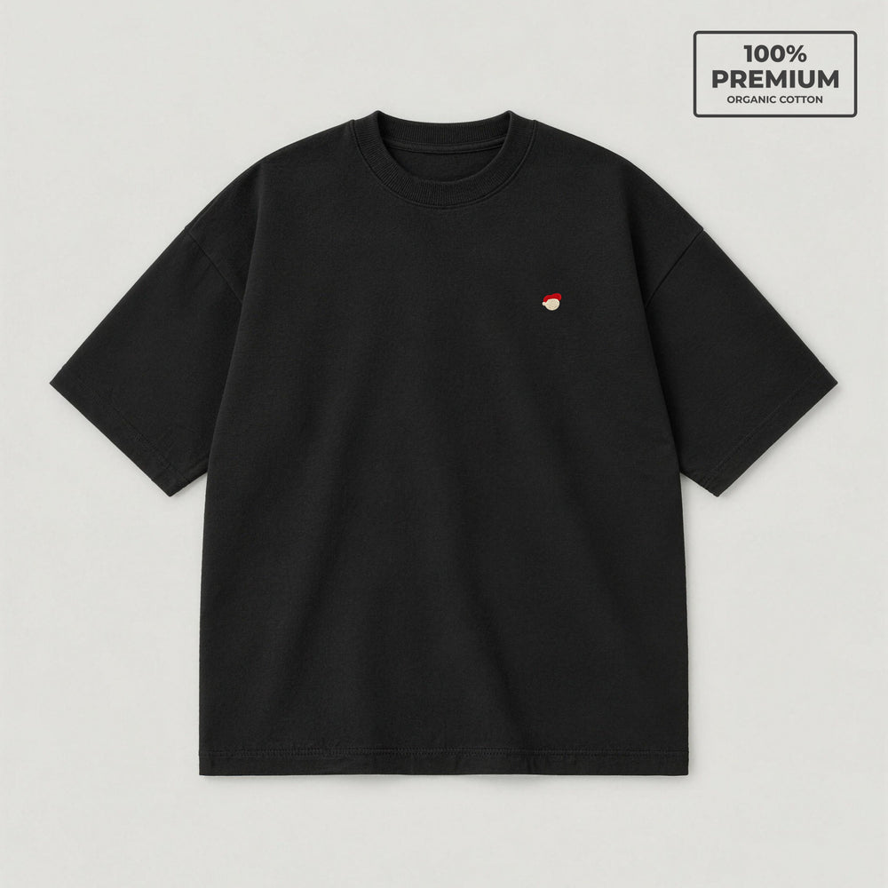 T-Shirt Oversize Essentials Nero - flatlay fronte