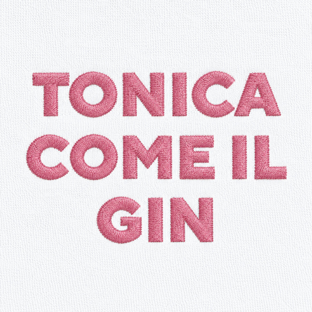 T-shirt Tonica come il gin Bianco - zoom ricamo