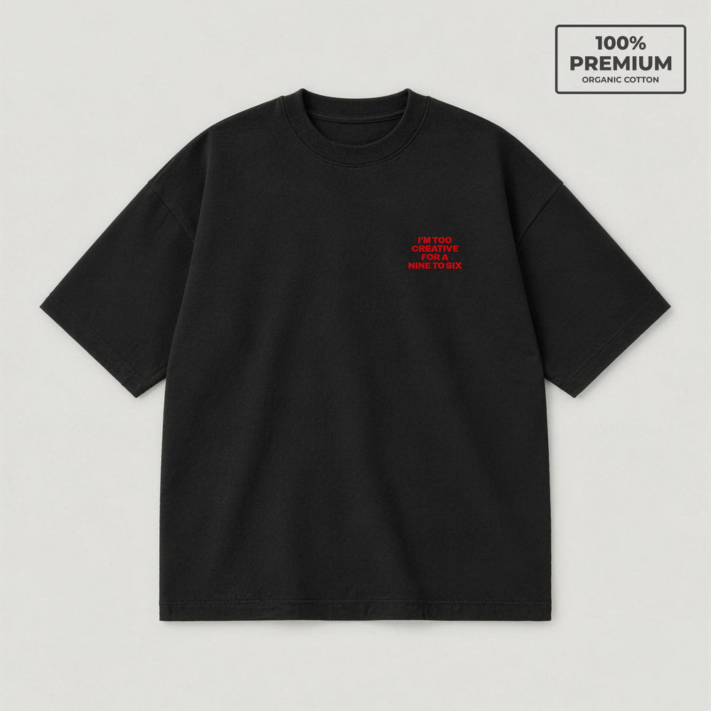 T-shirt Creative Nero - flat lay fronte