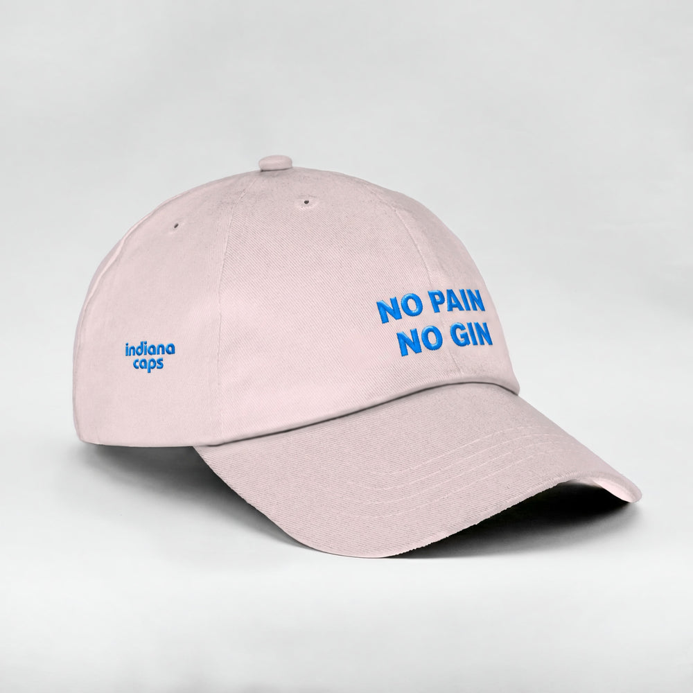 Cappellino No Pain No Gin rosa, tre quarti destra