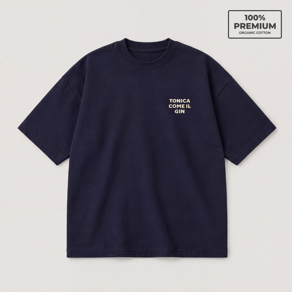 T-shirt Tonica come il gin Blu - flat lay fronte
