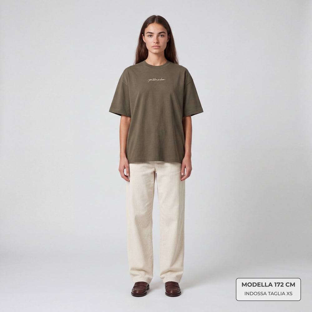 T-shirt your italian sex dream Verde - indossata modella