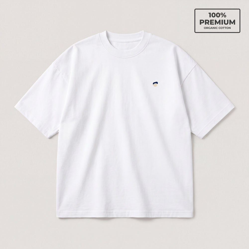 T-Shirt Oversize Essentials Bianco - flatlay fronte