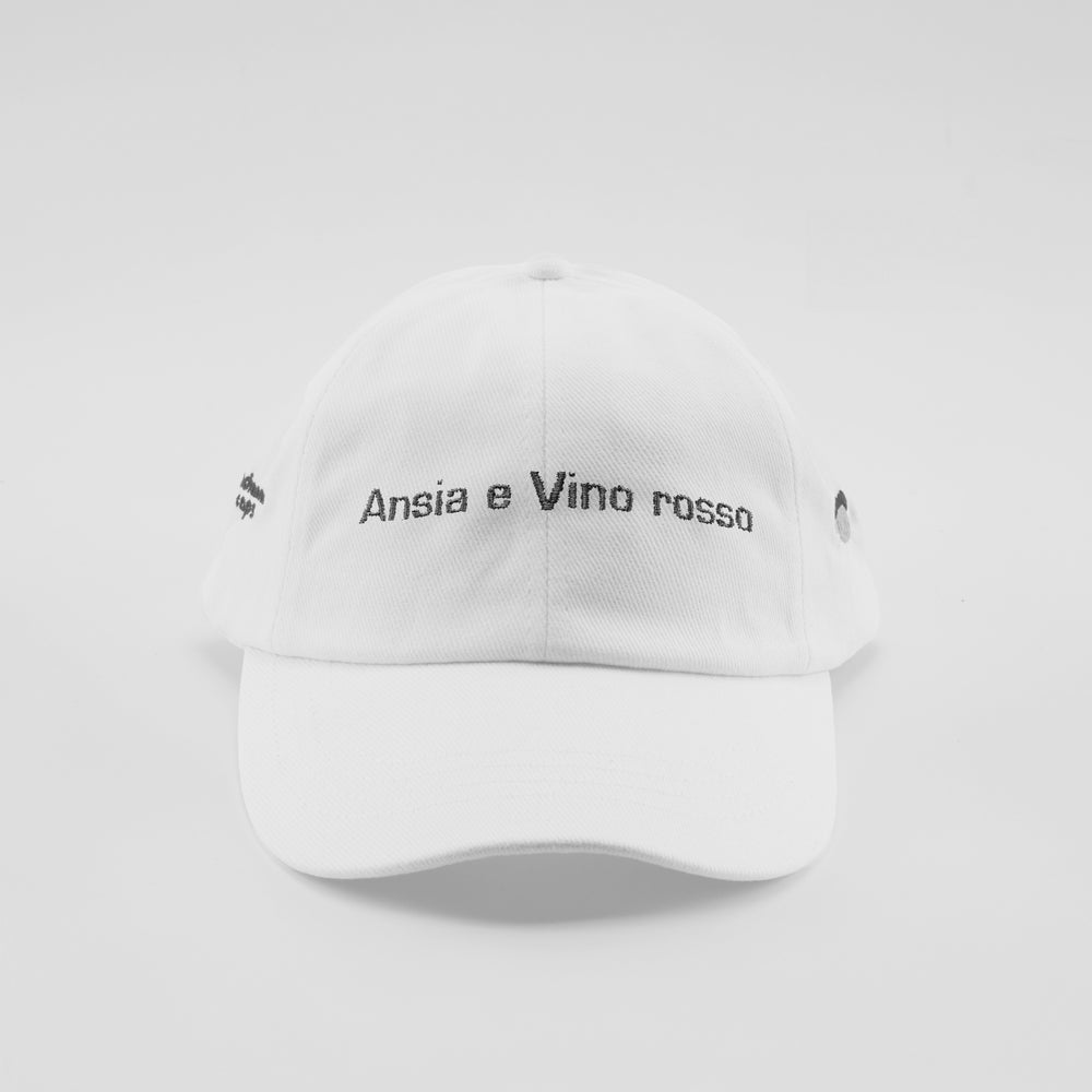 Cappellino in cotone "Ansia e Vino rosso"