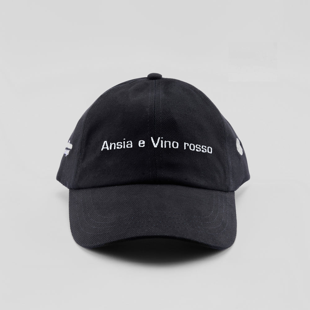 Cappellino in cotone "Ansia e Vino rosso"