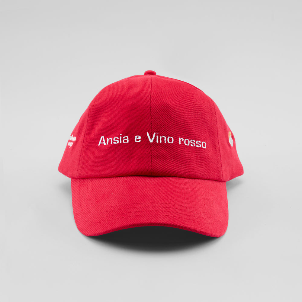 Cappellino in cotone "Ansia e Vino rosso"