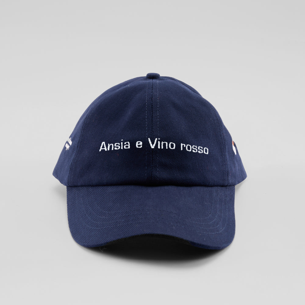 Cappellino in cotone "Ansia e Vino rosso"