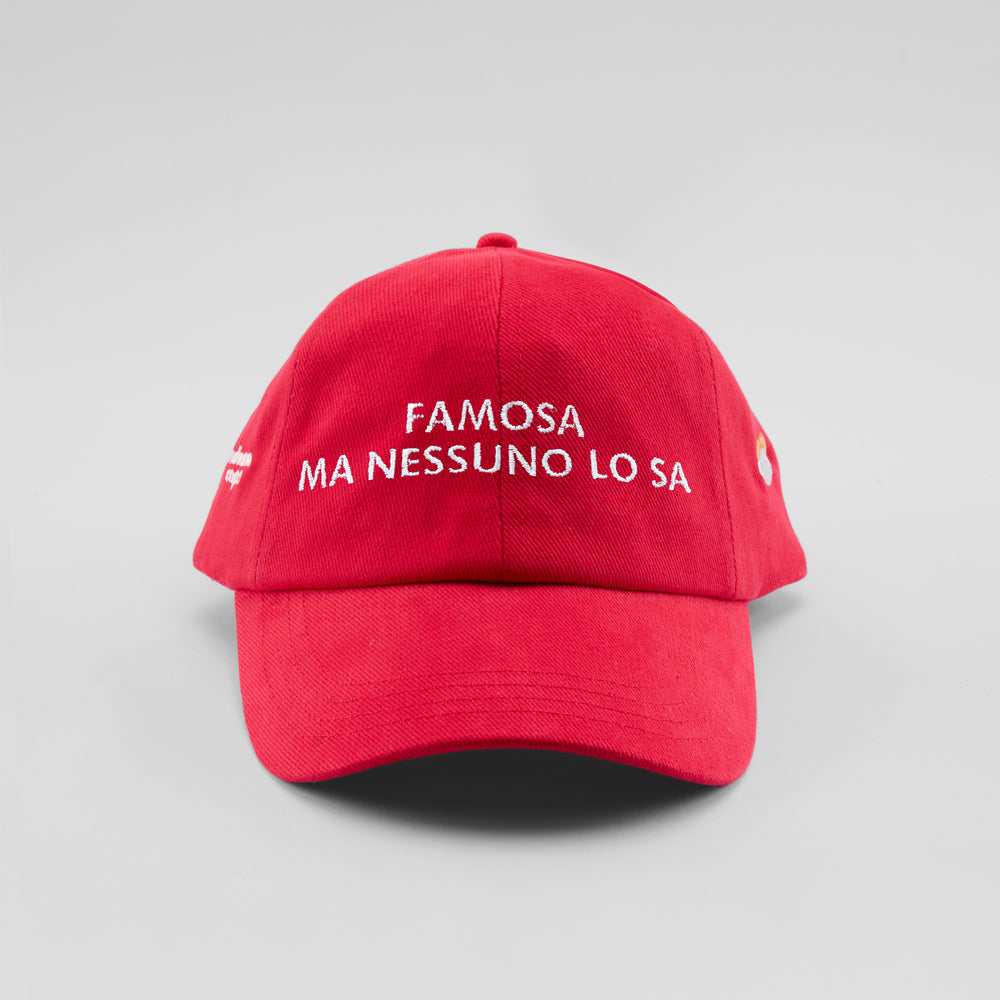 Cappellino in cotone "Famosa, ma nessuno lo sa"