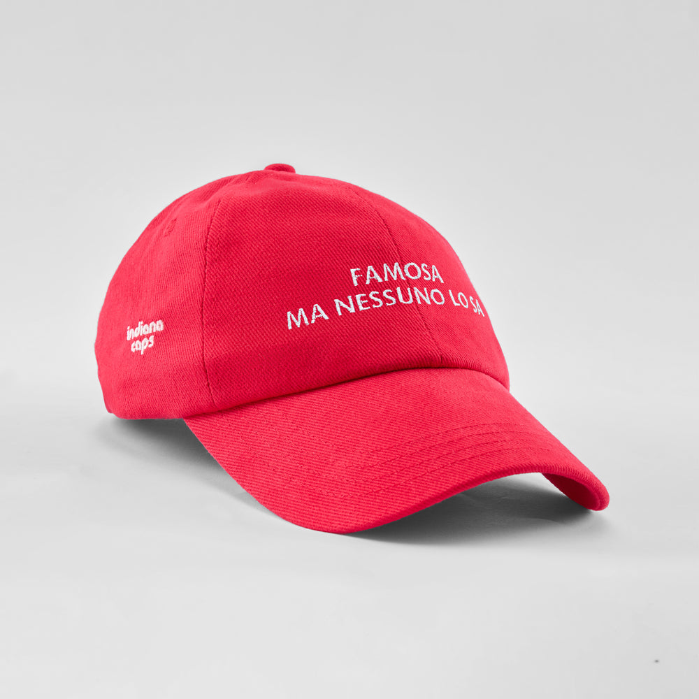 Cappellino in cotone "Famosa, ma nessuno lo sa"