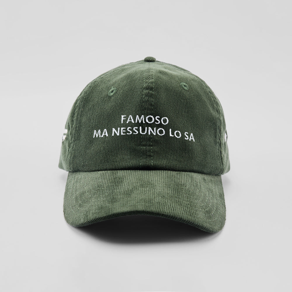 Cappellino in velluto a coste "Famoso, ma nessuno lo sa"