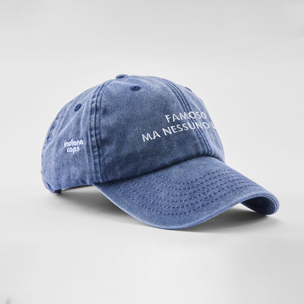 Cappellino vintage in cotone "Famoso, ma nessuno lo sa"