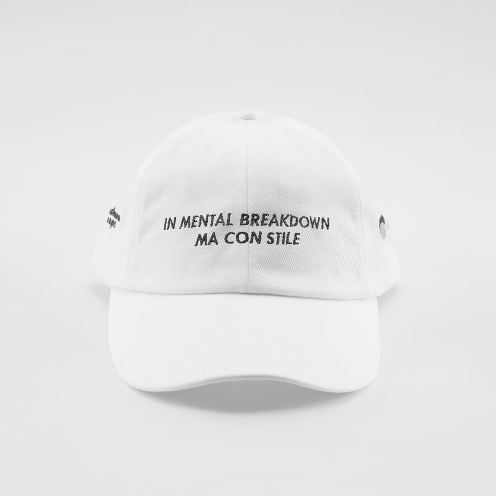 Cappellino in cotone "In mental breakdown, ma con stile"