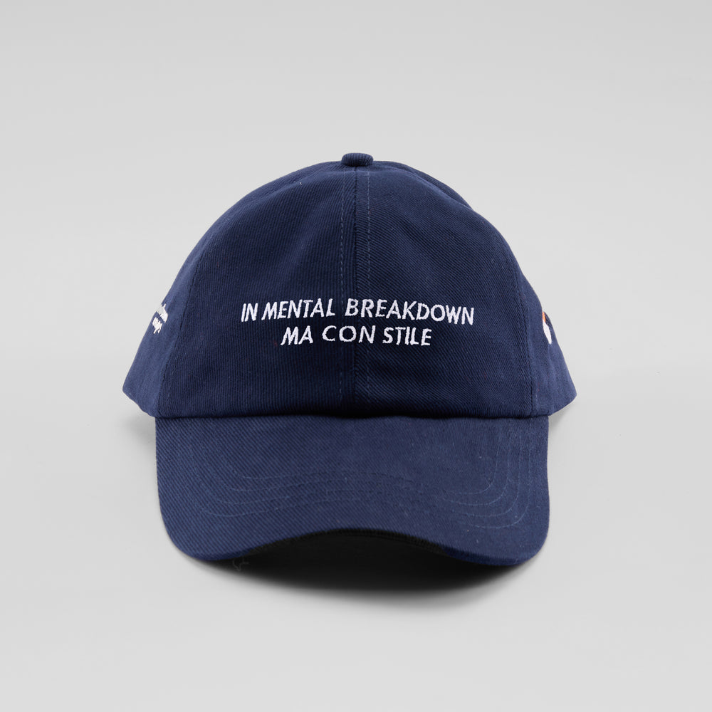 Cappellino in cotone "In mental breakdown, ma con stile"