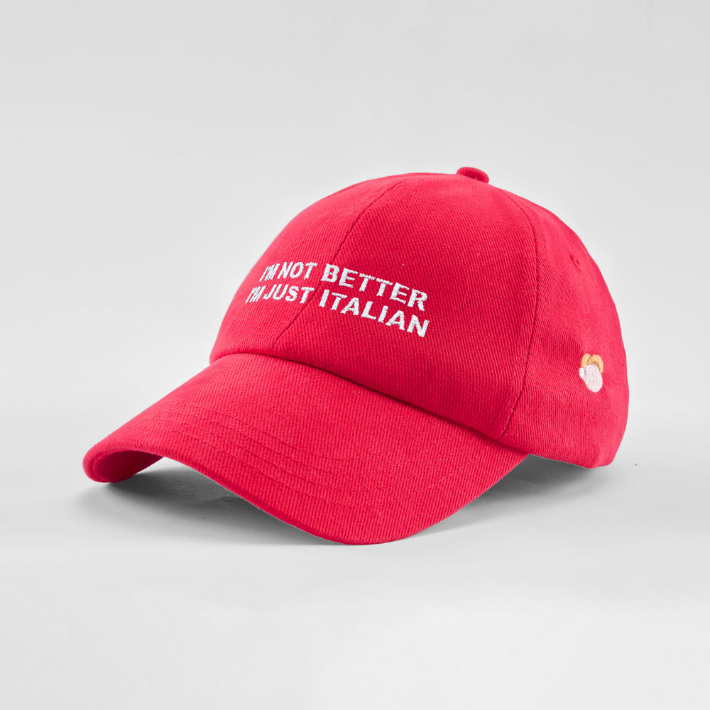 Cappellino in cotone "I'm not better, i'm just Italian"