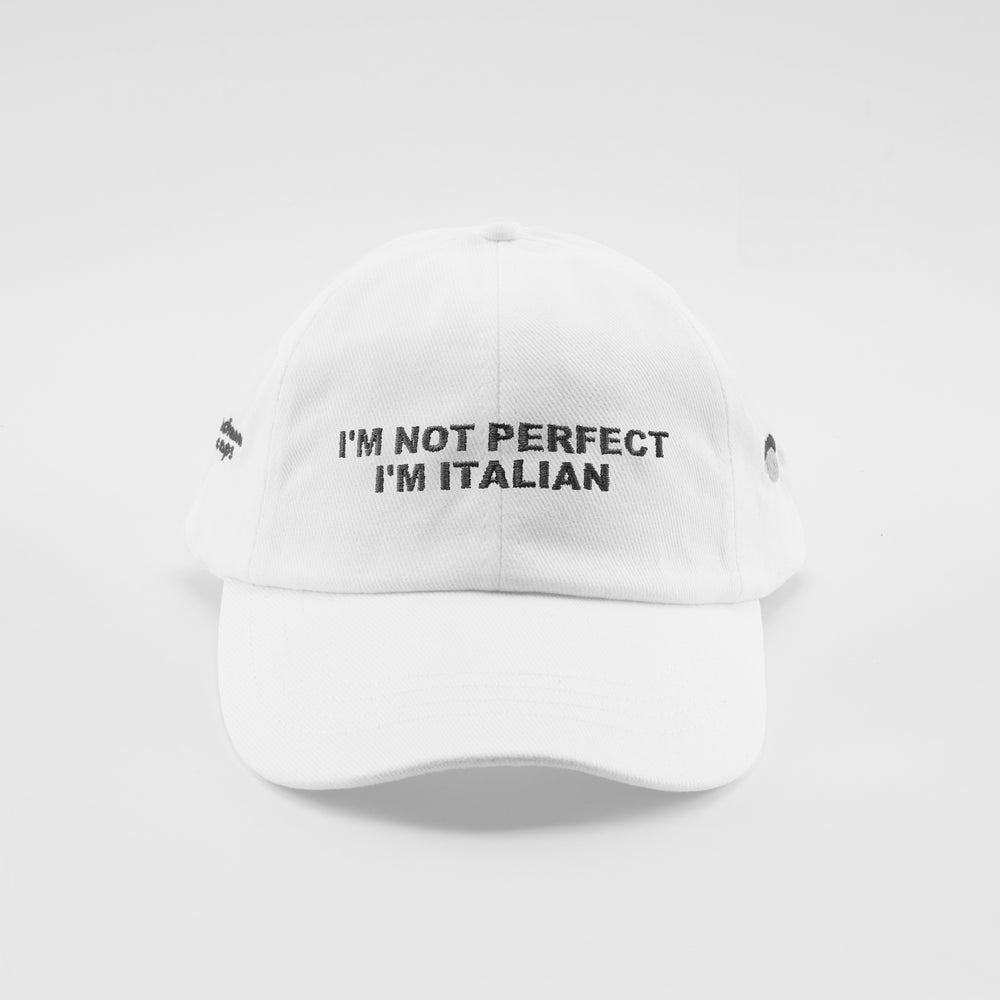 Cappellino in cotone "I'm not perfect, i'm Italian"