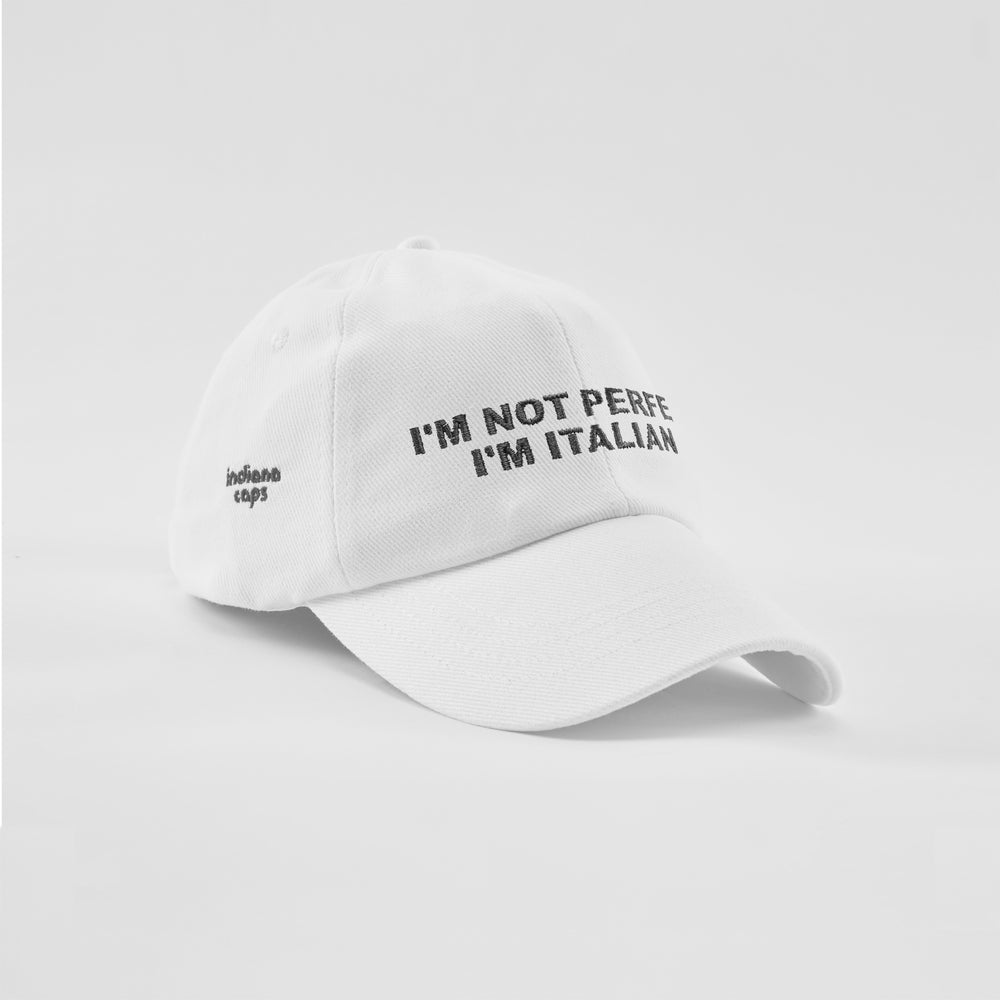 Cappellino in cotone "I'm not perfect, i'm Italian"