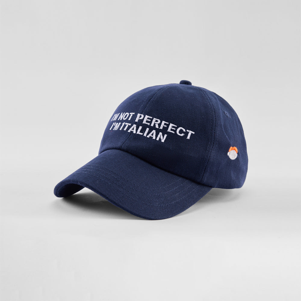 Cappellino in cotone "I'm not perfect, i'm Italian"