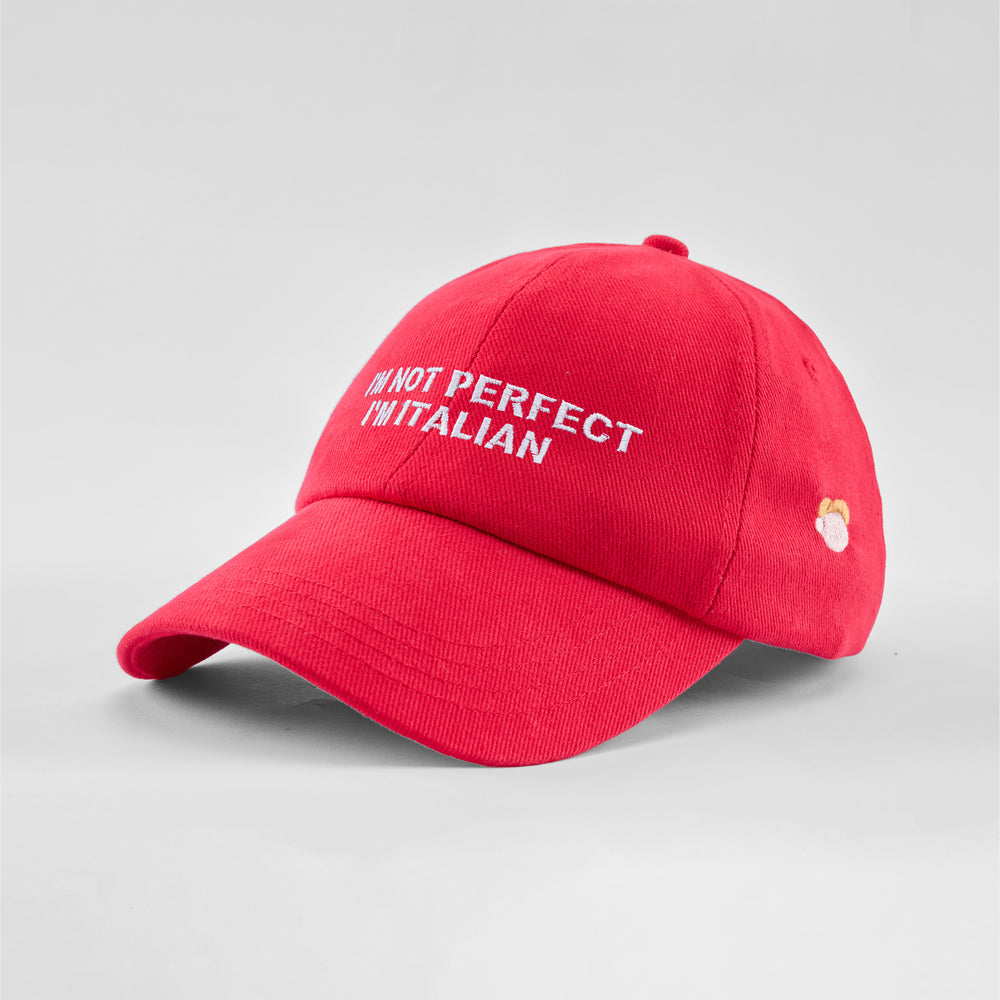 Cappellino in cotone "I'm not perfect, i'm Italian"