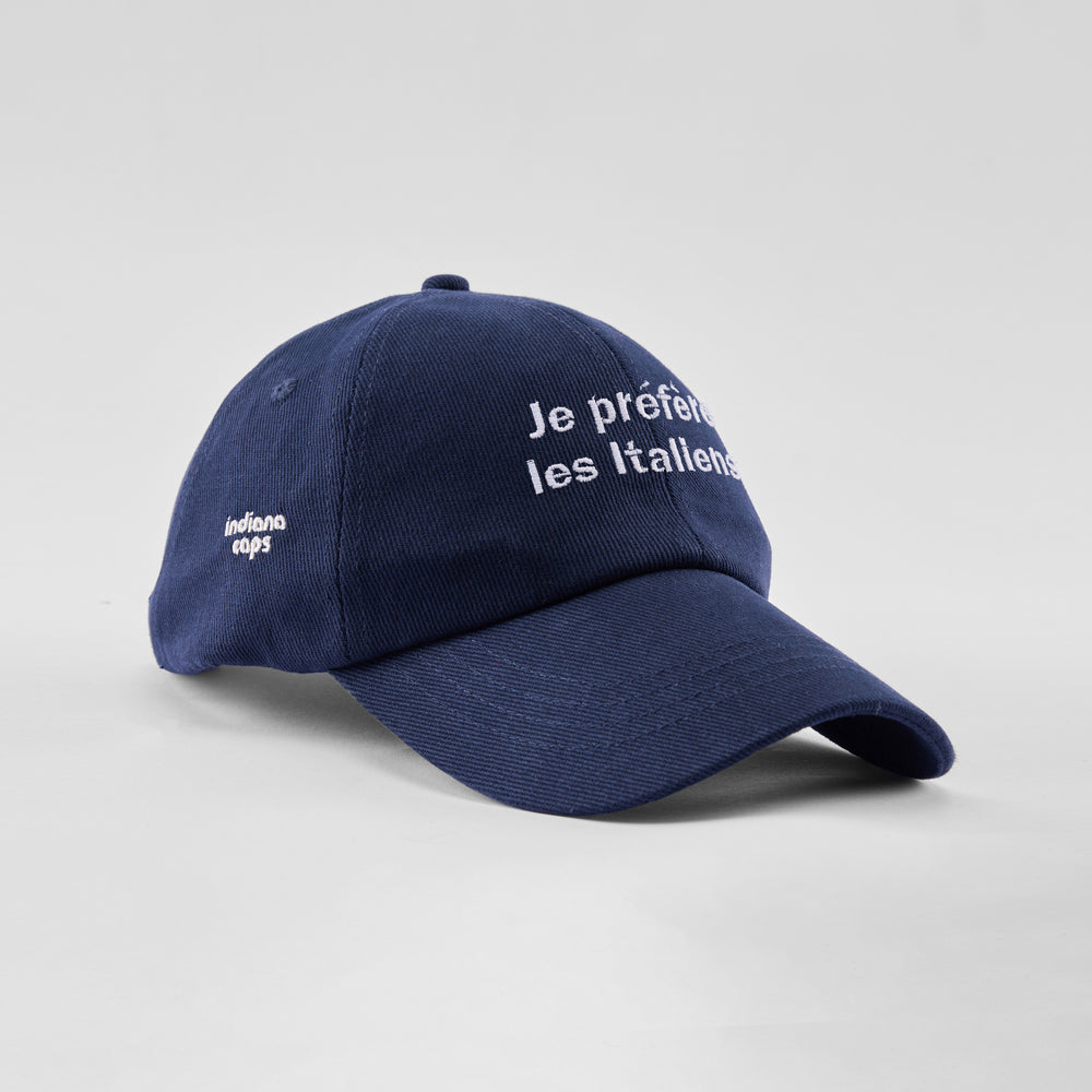 Cappellino in caldo cotone "Je Préfère Les Italiens"
