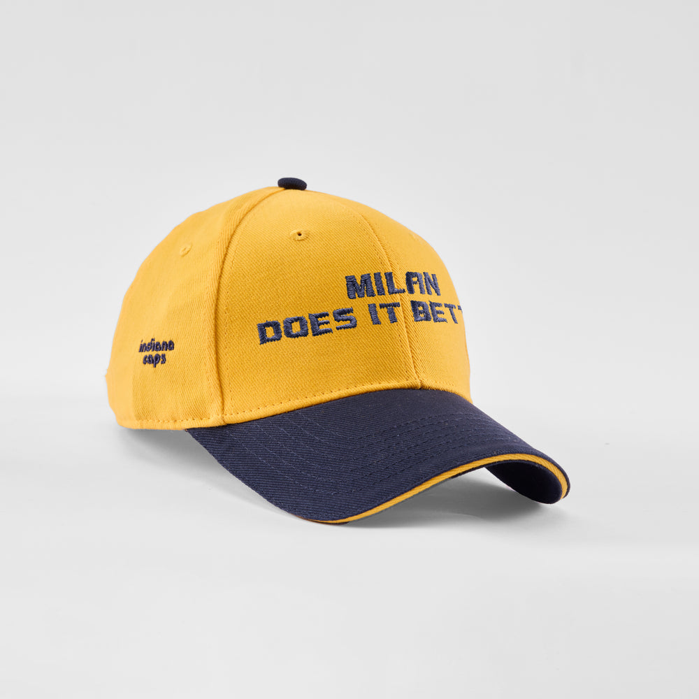 Cappellino bicolore in caldo cotone "Milan does it better"