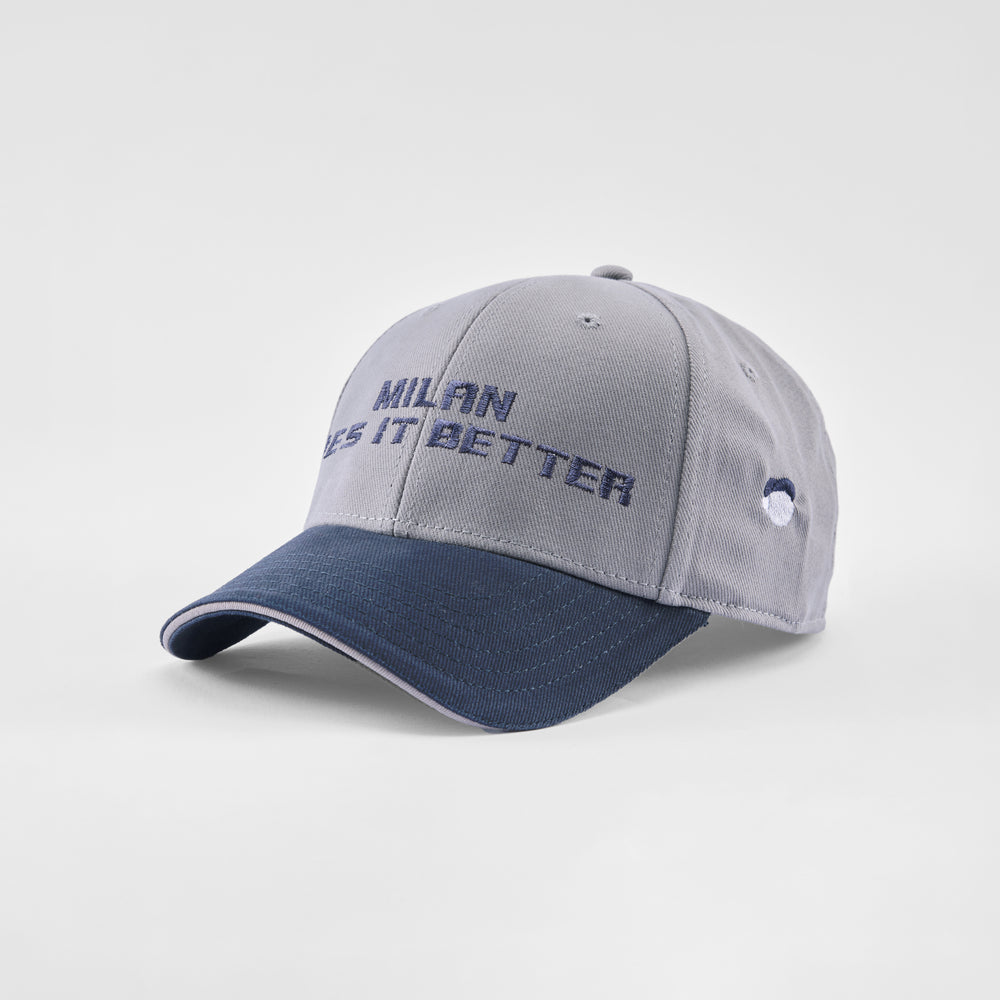 Cappellino bicolore in caldo cotone "Milan does it better"