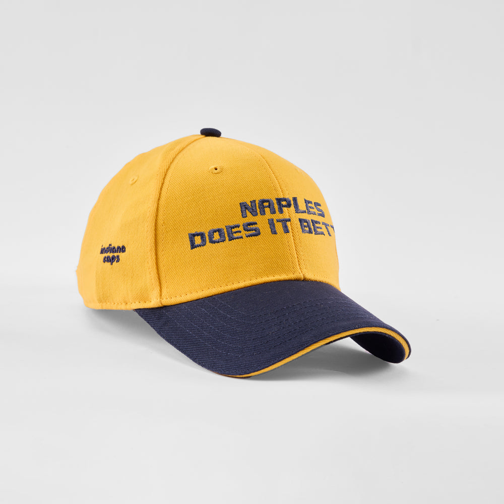Cappellino bicolore in caldo cotone "Naples does it better"