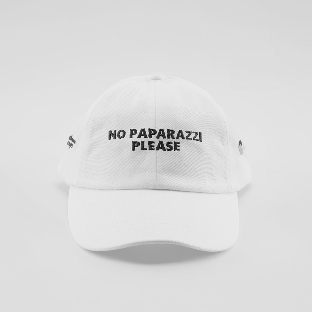 Cappellino in cotone "No paparazzi please"