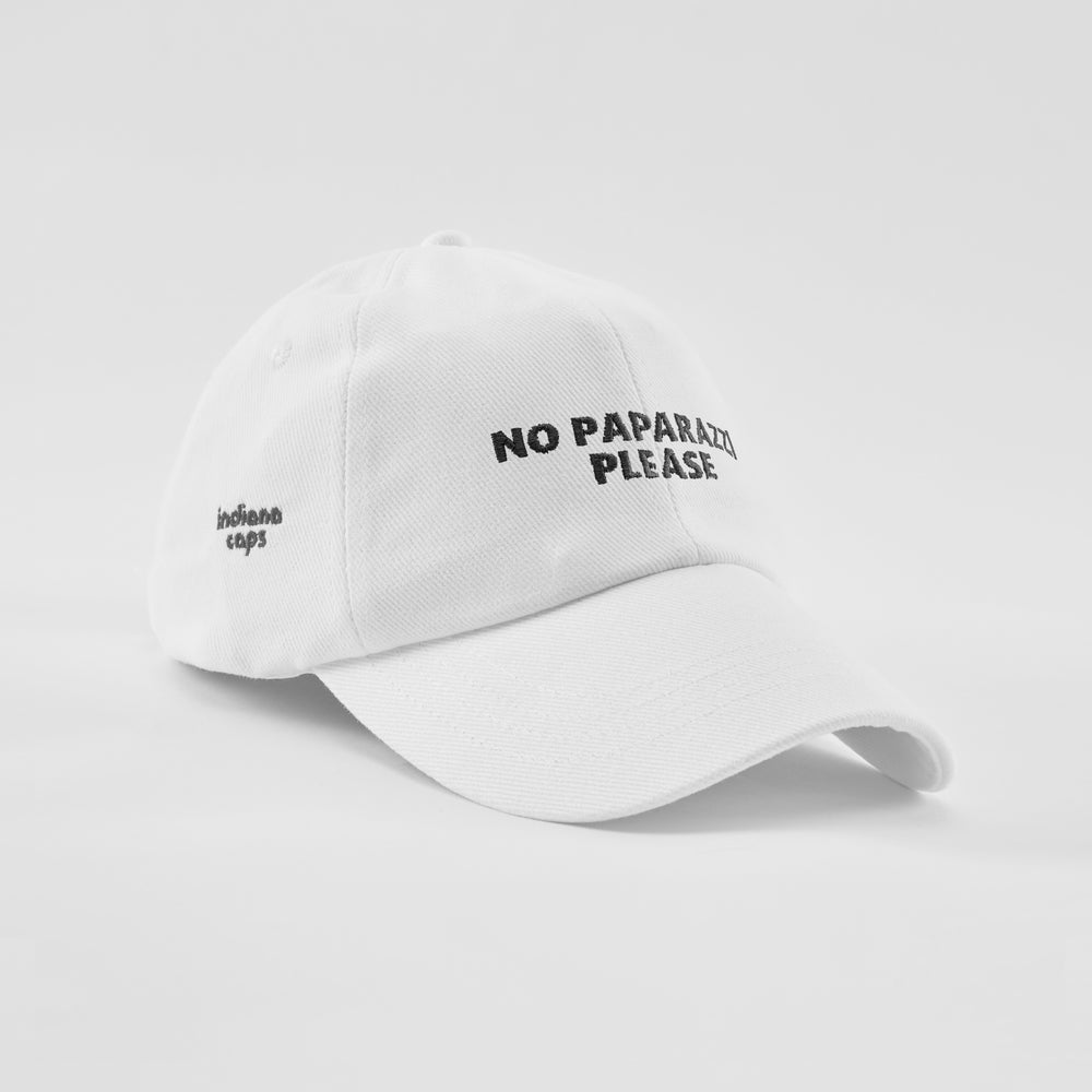 Cappellino in cotone "No paparazzi please"