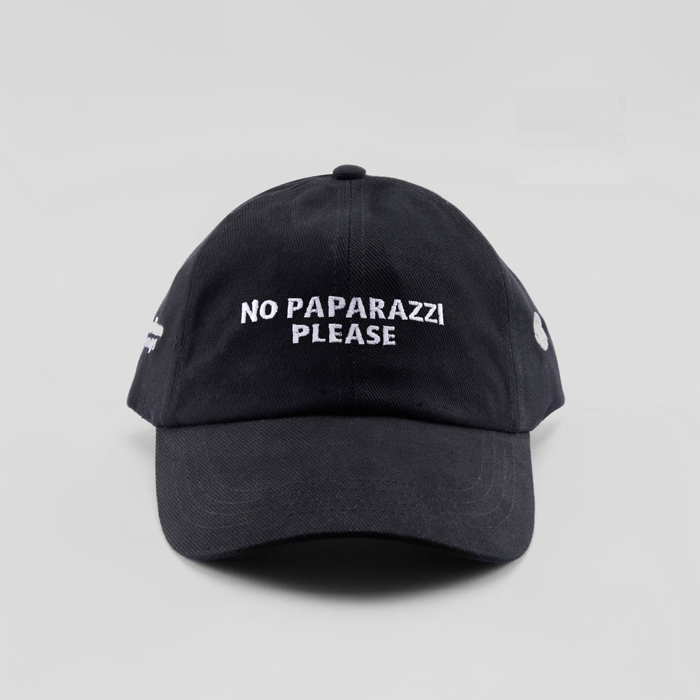 Cappellino in cotone "No paparazzi please"