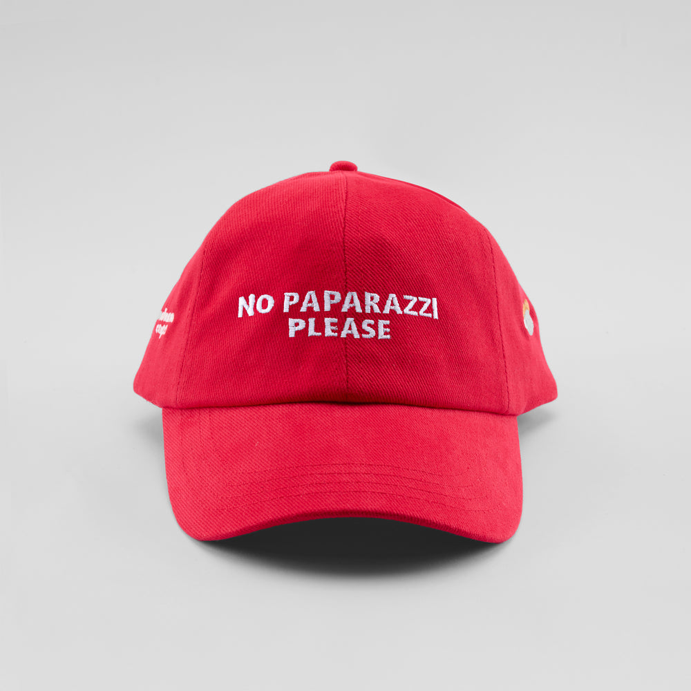 Cappellino in cotone "No paparazzi please"