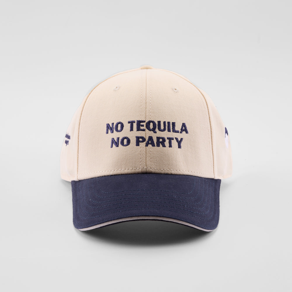 Cappellino bicolore in caldo cotone "No Tequila no Party"