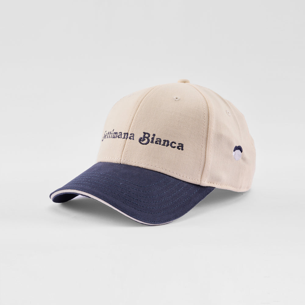 Cappello bicolore in caldo cotore "Settimana bianca"