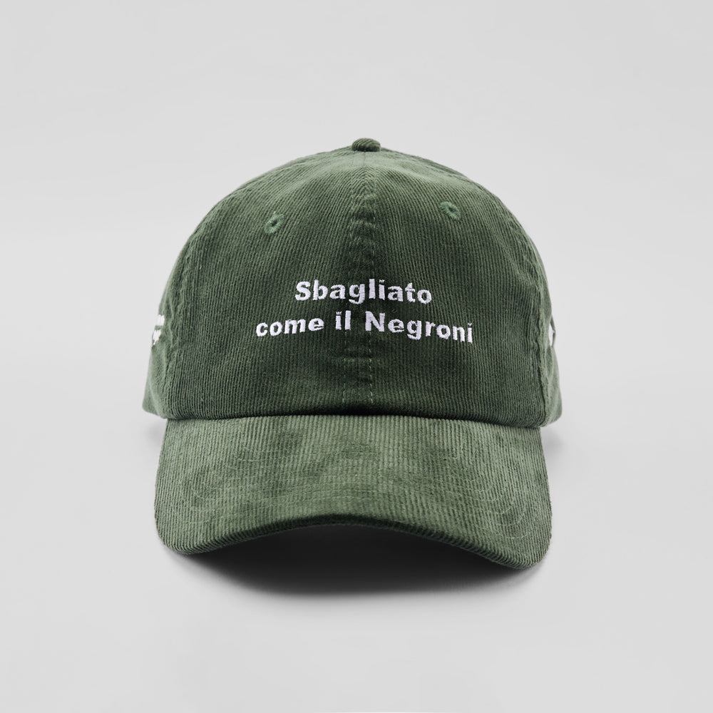 Cappellino in velluto a coste "Sbagliato come il Negroni"