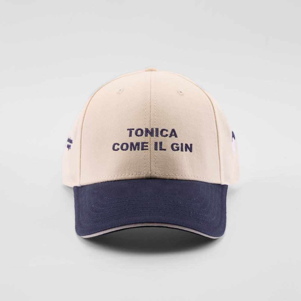 Cappellino bicolore in caldo cotone "Tonica come il Gin"