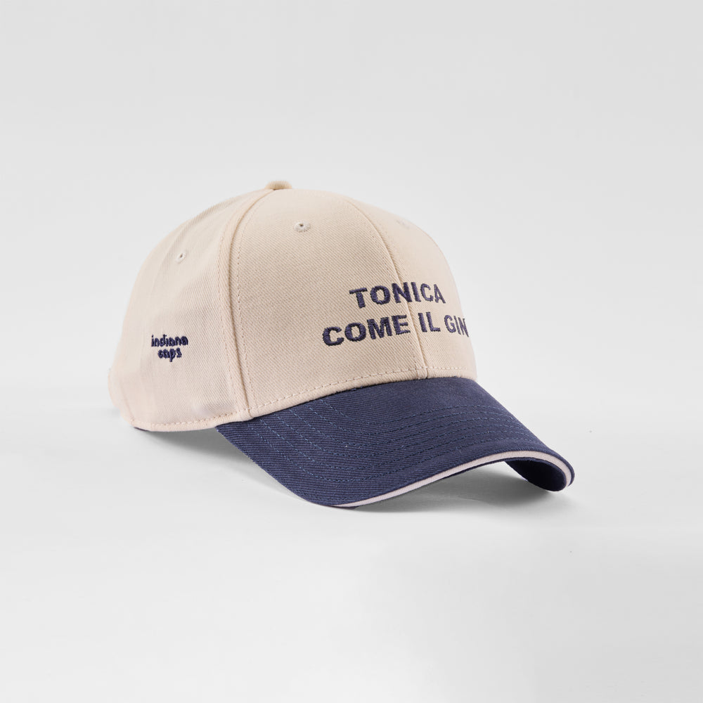 Cappellino bicolore in caldo cotone "Tonica come il Gin"
