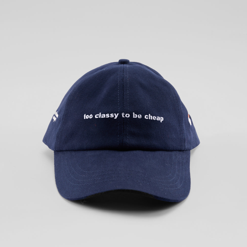 Cappellino in caldo cotone "Too classy to be cheap"
