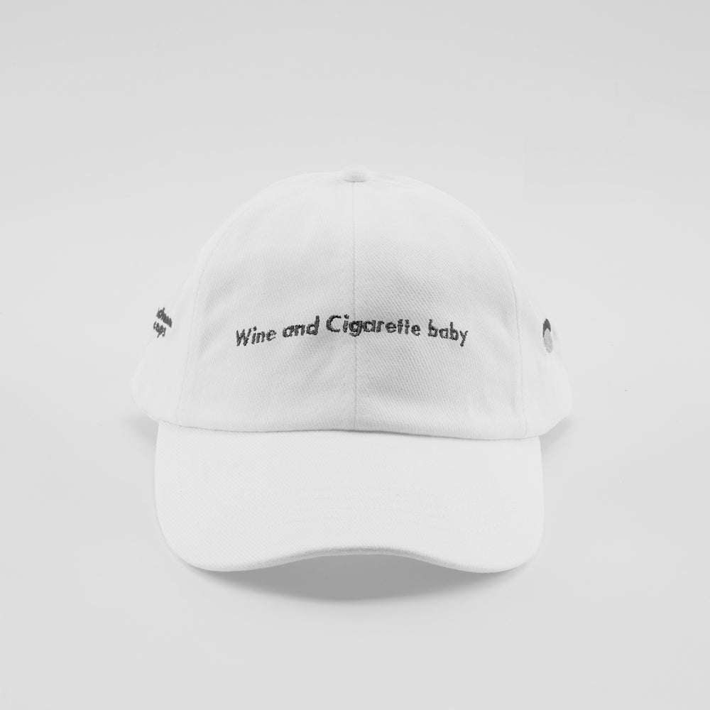 Cappellino in cotone "Wine and Cigarette, baby"