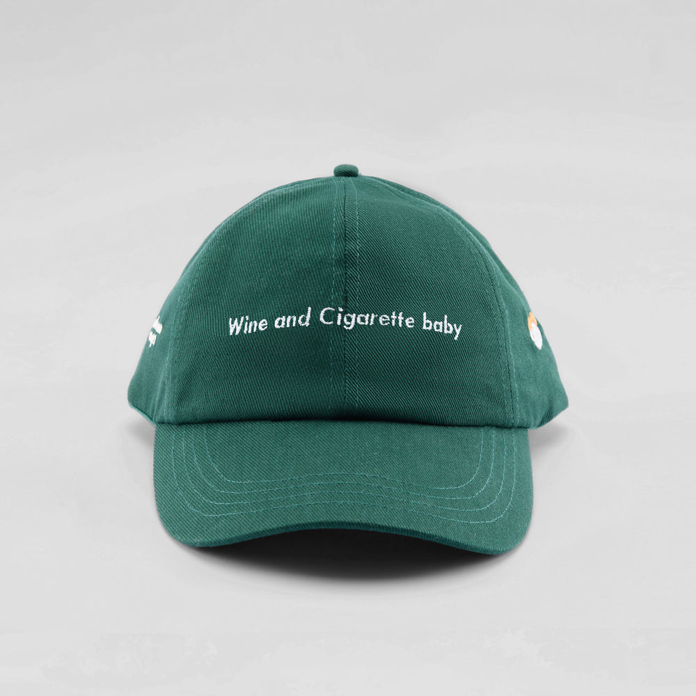 Cappellino in cotone "Wine and Cigarette, baby"