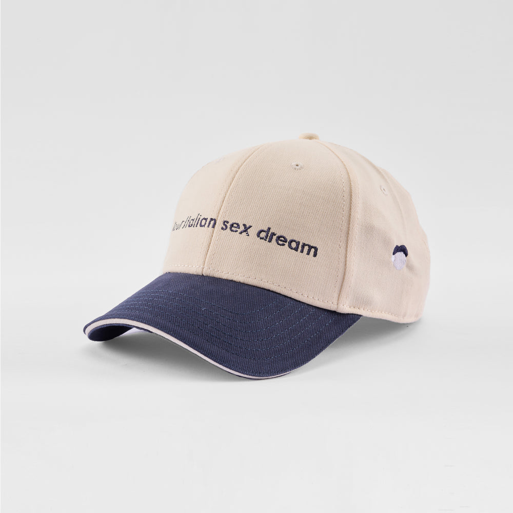 Cappellino bicolore in caldo cotone "Your Italian sex dream"