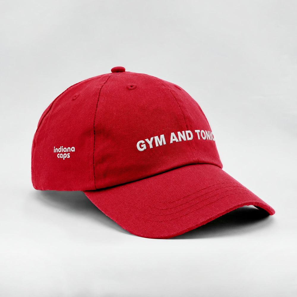Cappellino Gym and Tonic rosso, tre quarti destra
