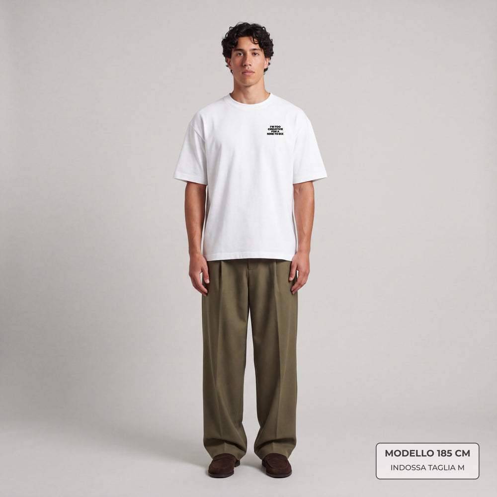 T-shirt Creative Bianco - indossata modello