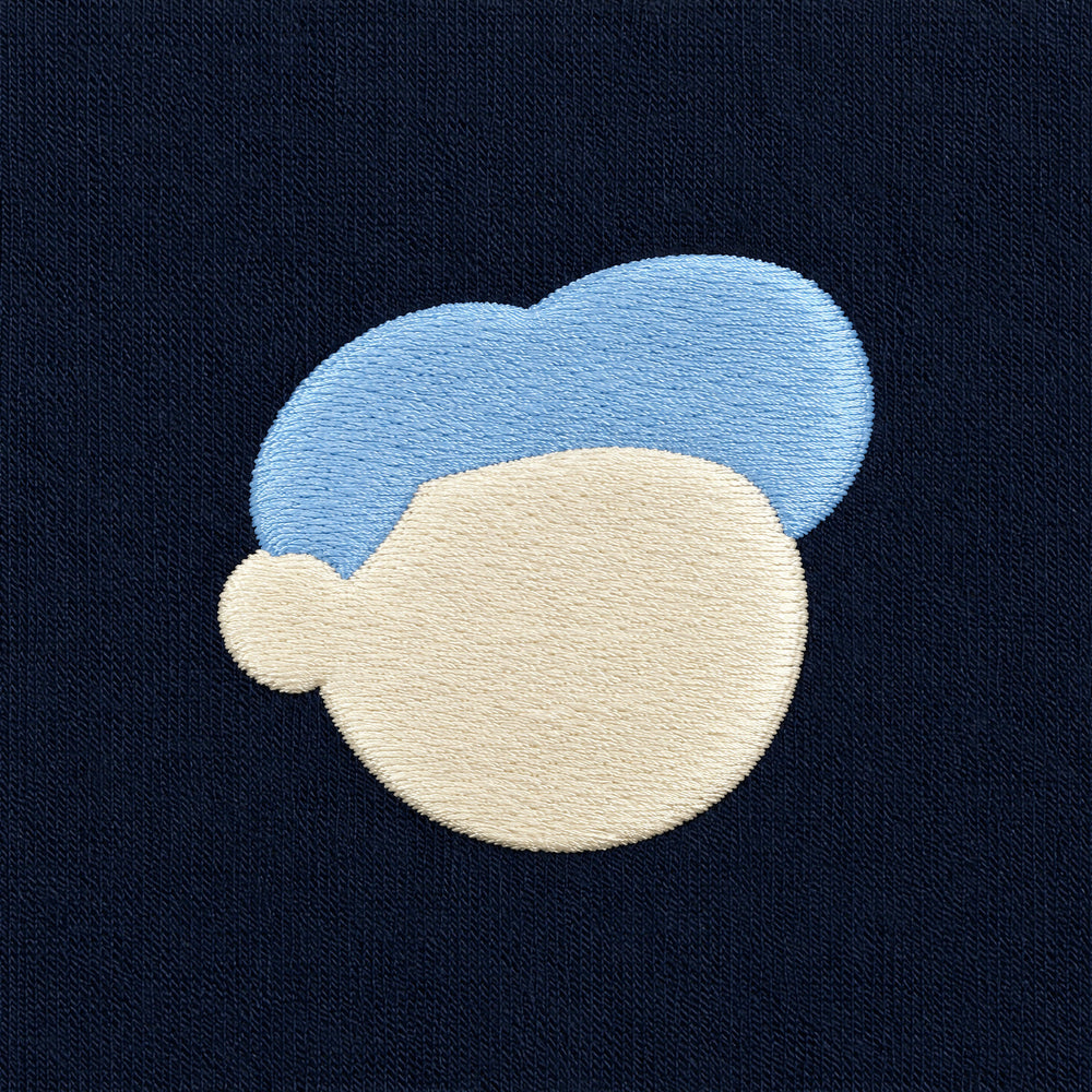 T-Shirt Oversize Essentials Blu - zoom ricamo
